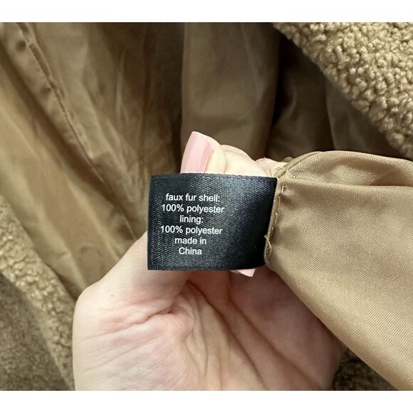 Lane Bryant Faux Fur Teddy Coat Tan Size 22/24 Business Office Casual - Picture 6 of 9
